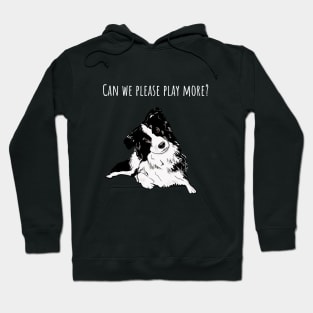 Can we please play more? Border Collie Hoodie